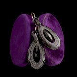Victorian Greek Key Jet Mourning Earrings