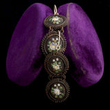 Early 19th Century Silesian Iron Painted Flower Earrings