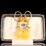 Archaeological Revival Day to Night Agate Earrings