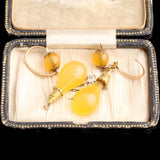 Archaeological Revival Day to Night Agate Earrings