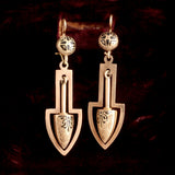 Late 19th Century Gold & Enamel Torpedo Drop Earrings