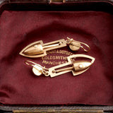Late 19th Century Gold & Enamel Torpedo Drop Earrings