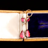 Georgian Perpignan Garnet Drop Earrings