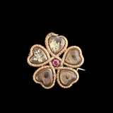 Georgian Ouroboros & Hearts Locket Brooch
