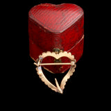 Victorian Seed Pearl Witch's Heart Brooch
