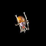 Victorian Multicolor Glass Beetle Brooch