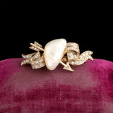 Late Georgian Baroque Pearl & Diamond Heart & Arrow Brooch
