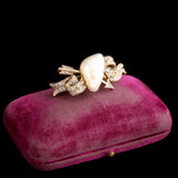 Late Georgian Baroque Pearl & Diamond Heart & Arrow Brooch