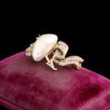 Late Georgian Baroque Pearl & Diamond Heart & Arrow Brooch