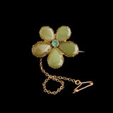 Georgian Emerald & Nephrite Pansy Brooch