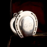 Victorian "Souvenir from F.F." Silver Horseshoe Locket