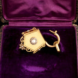 19th Century French Diamond & Pearl Padlock Clasp