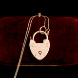 Edwardian "July 30 '07" Heart Lock Necklace
