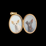 Victorian Dog Portraits Diamond Garter Locket