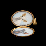 Victorian Dog Portraits Diamond Garter Locket