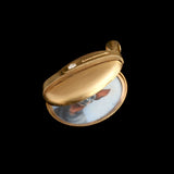 Victorian Dog Portraits Diamond Garter Locket