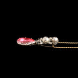 Georgian Diamond & Pink Paste Pendant