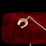 Late Victorian Rose Cut Diamond Double Horseshoe Necklace