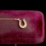 Edwardian Gold & Platinum Diamond Horseshoe Necklace