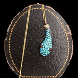Victorian Turquoise & Garnet Snake Head Necklace