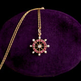 Victorian Ruby, Diamond & Pearl Ship's Wheel Pendant