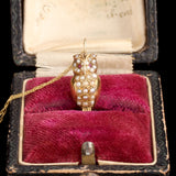 Victorian Ruby & Pearl Owl Necklace
