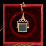 1920s Onyx & Bloodstone Spinner Fob Necklace
