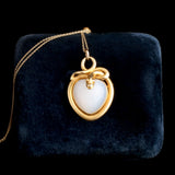 Mid Victorian Chalcedony Heart Snake Locket