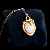 Mid Victorian Chalcedony Heart Snake Locket