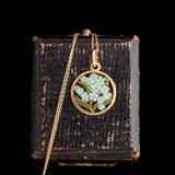 Early 20th Century French Forget Me Not Enamel & Gold Necklace