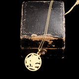 Early 20th Century French Forget Me Not Enamel & Gold Necklace