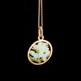 Early 20th Century French Forget Me Not Enamel & Gold Necklace