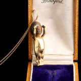 WWI Era Gold & Diamond "Fumsup" Charm Necklace