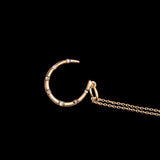 Late Victorian Rose Cut Diamond Tiny Horseshoe Necklace