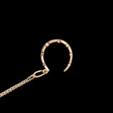 Late Victorian Rose Cut Diamond Tiny Horseshoe Necklace