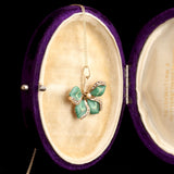Edwardian Enamel & Pearl Lucky Clover Necklace