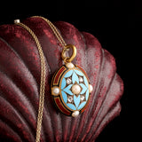 Victorian Enamel, Diamond & Pearl Locket