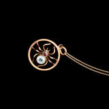 Edwardian Aquamarine & Garnet Spider Necklace