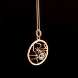 Edwardian Aquamarine & Garnet Spider Necklace