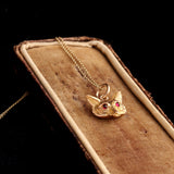 Edwardian Garnet-Eyed Fox Necklace