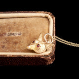 Edwardian Garnet-Eyed Fox Necklace