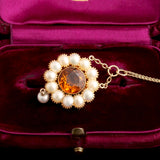 Late Georgian Pearl & Citrine Cluster Locket