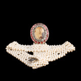 Georgian Agate, Rock Crystal & Garnet Pearl Choker