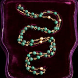 Victorian Malachite Bead Rosary Chain