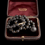 Victorian Onyx & Gold Bead Necklace