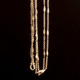 Victorian 43" Fancy Link 15k Gold Guard Chain