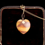 Victorian Heart-Shaped Agate Specimen Necklace