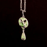 Edwardian Green Enamel & Paste Plique-à-Jour Necklace