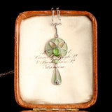 Edwardian Green Enamel & Paste Plique-à-Jour Necklace