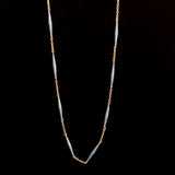 Edwardian Guilloché Enamel & 18k Gold 19" Chain